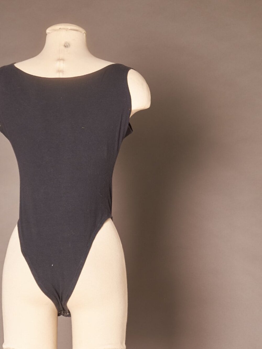 Late 80s Early 90s Black Studded Lace Up Bodysuit